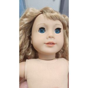 American Girl Doll Courtney Moore 18” Blonde Curly Hair Blue Eyes 80’s w/ Flaws